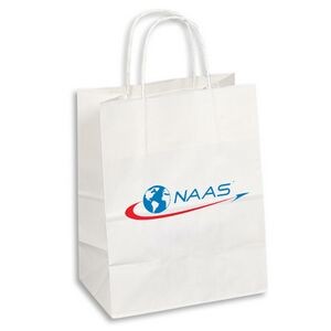 White Kraft Paper Shopping Bag (8"x10.25"x4.75")