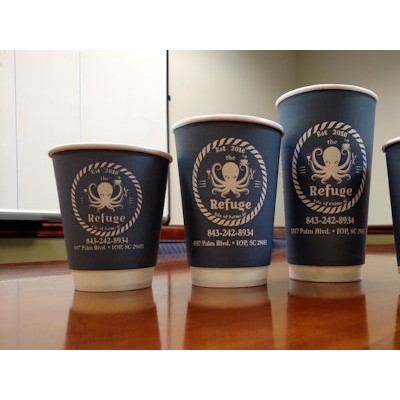 White Paper HOT Cups 8 Ounce DOUBLE WALL CUPS
