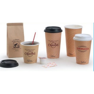 24 Oz. Tan Insulated Hot Paper Cup