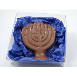 Menorah clear box with tissue paper 7.00 oz in clear box/w tissue paper