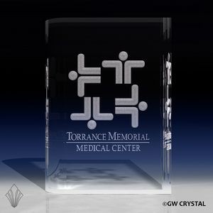 Book Shape Crystal Award (9" x 6 5/8" x 2 ¾")