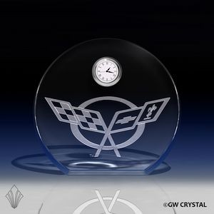 Circular Crystal Clock (8" x 8 ¼" x 2 3/8")