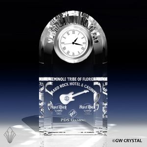 Tower Crystal Clock (6" x 3 1/8" x 2 3/8")
