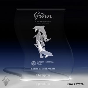 Wave Series Crystal Award (12" x 9" x 2 3/8")