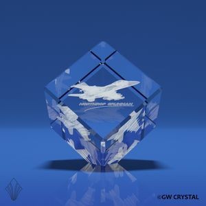 Corner Cut Crystal Cube (9" x 6" x 6")