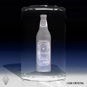 Tall Crystal Cylinder Award (11" x 3 ½" x 3 ½")