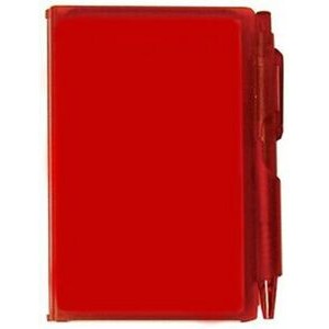 Note Pad & Pen - Translucent Red Cover