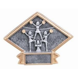 Small Diamond Plate Cheerleading Award - 4 1/2"x6"