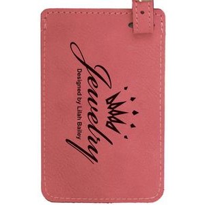 Luggage ID Tag - Pink, Leatherette