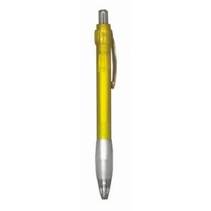 Ball Point Pen, Yellow -Clear Rubber Grip - Pad Printed