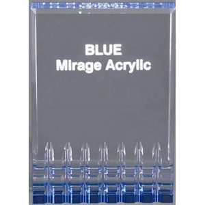 Acrylic Mirage Blue Reflective Award w/ Faceted Bottom - 5