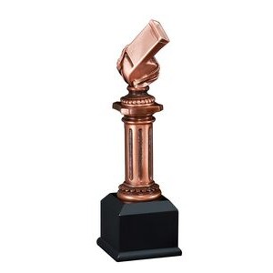 Whistle - Electroplated Bronze Resin Pedestal - 10 1/2" Tall