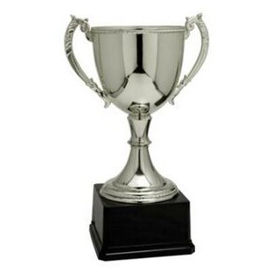 Cup Trophy, Silver Zinc Metal & Weighted Base - 6 3/4