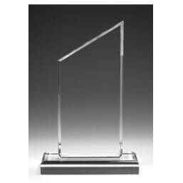 Wedge Clear Acrylic Award w/ Black Base & Slant Top - 3"x7"x3/4"