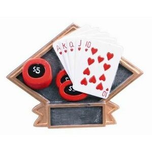 Small Diamond Plate Poker Award - 4 1/2"x6"