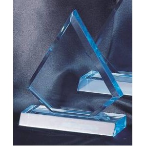 Sapphire Medium Triangle Blue Acrylic Award w/ Base - 5 1/2
