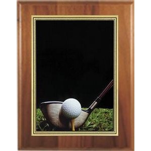 5" X 7" Cherry Plaque with a "Golfing" 3 7/8" x 5 7/8" Hi-Definition Plate
