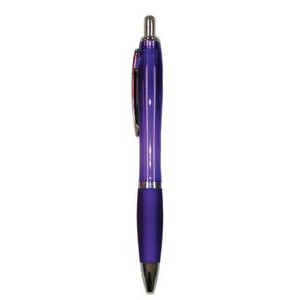 Ball Point Pen, Purple/Purple Rubber Grip - Pad Printed