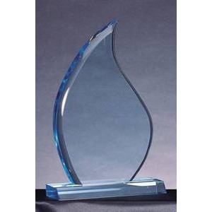 Sapphire Small Flame Blue Acrylic Award w/ Base - 4 1/2