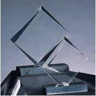 Diamond Clear Acrylic Award w/ Black Base - 5 1/4