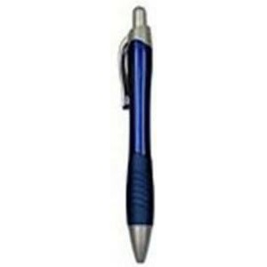 Ball Point Pen, Blue - Blue Rubber Grip - Pad Printed