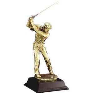 Golfer - Male Driver - Gold Metallic 16-1/2" Tall