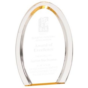 Oval Halo Acrylic Gold Reflective Award - 8" Diameter