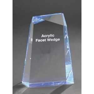 Facet Acrylic Wedge Blue Reflective Award - 6