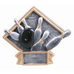 Large Diamond Plate Bowling Award - 6"x8 1/2"