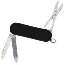 Pocket Knife - Black - Three Function - 2-1/4"