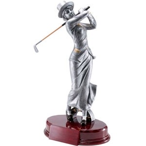 Vintage Golf, Female, Swing - Resin Figures - 8-1/2