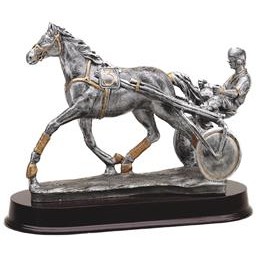 Harness Horse Racing Award Sculpture - 10"