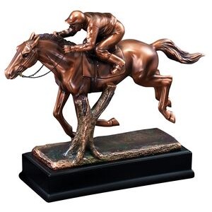 Equestrian, Jockey on Race Horse - 9-1/2" Tall