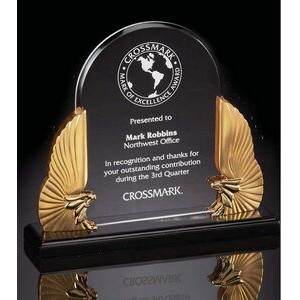 Executive Winged Gold Eagle Acrylic Award - 11 1/2" x 10" x 3"