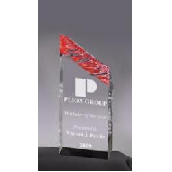 Glacier Tower Acrylic - Red Reflective Award - 10"
