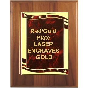Cherry Plaque 8" x 10" - Red/Gold 5-7/8" x 7-7/8" Hi-Relief Plate