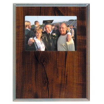 7"x9" Slide-In Frame Cherry Finish Plaque with 3 1/2"x5" Window