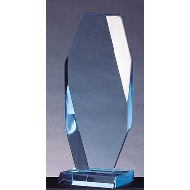 Sapphire Large Millennium Blue Acrylic Award w/ Base - 4"x11 1/4"x3/4"