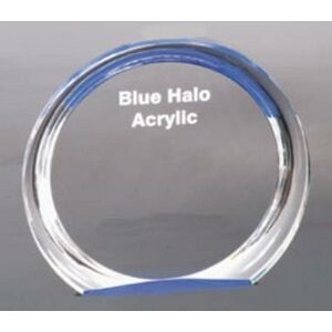 Halo Round Acrylic Blue Reflective Award - 5 3/8