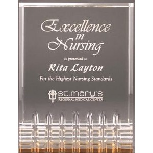 Acrylic Mirage Gold Reflective Award w/ Faceted Bottom - 5