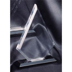 Triangle Clear Acrylic Award w/ Black Base - 4 1/2