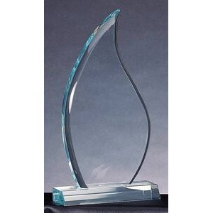 Jade Medium Flame Green Acrylic Award w/ Base 5"x10 1/2"