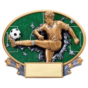 Soccer, Male Xplosion Oval Resin - 7-1/4" x 6" Tall