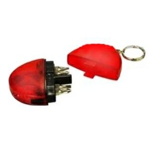 Screw Driver Tool Kit w/ Key Chain - Translucent Red