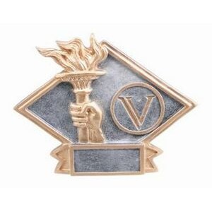 Small Diamond Plate Victory Torch Award - 4 1/2"x6"