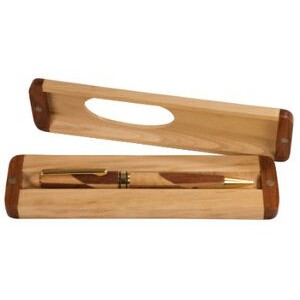 Maple/Rosewood Wooden Pen Case with Maple/Rosewood Pen Set