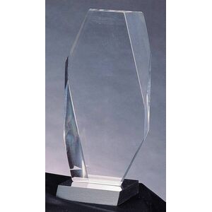 Millennium Clear Wavy Rectangle Award w/ Black Base - 4