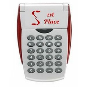 Calculator with Flip Stand - Silver/Red