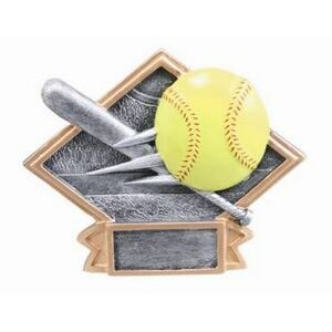 Small Diamond Plate Softball Award - 4 1/2"x6"