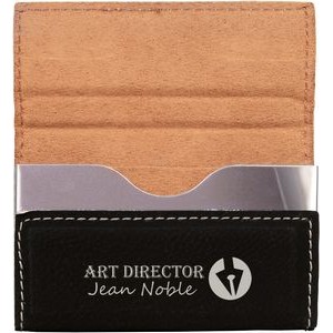 Business Card Holder - Black Hard Leatherette